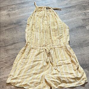 Fate Mustard and Cream Striped Romper